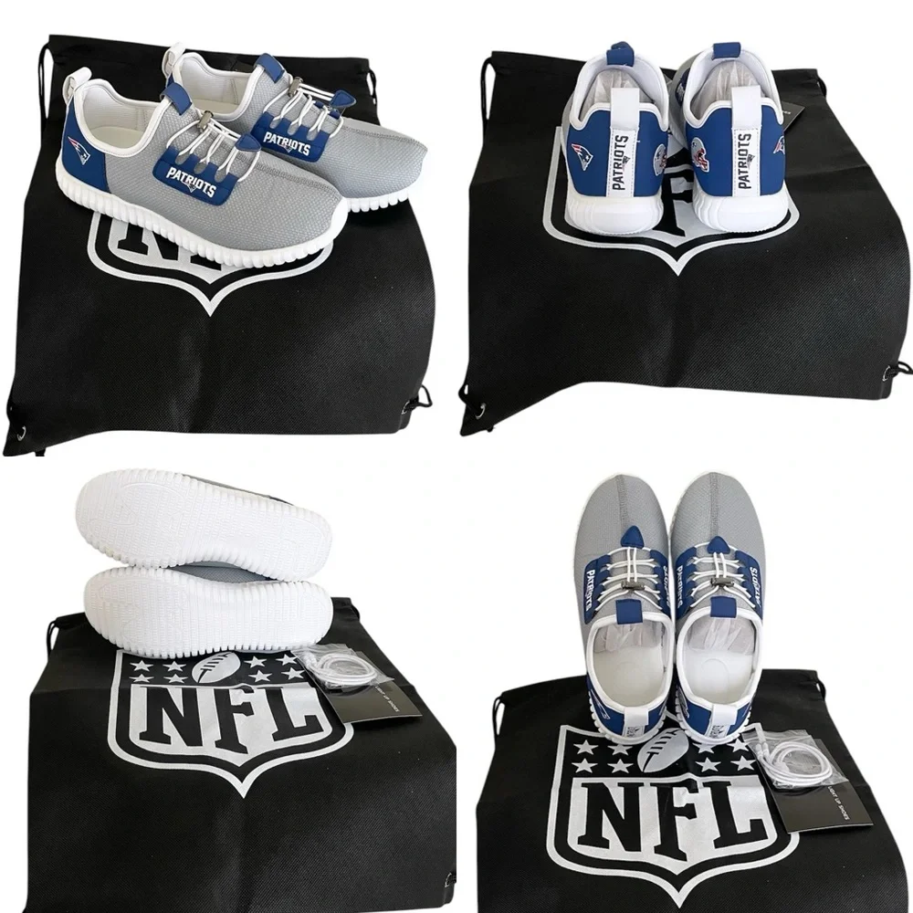 NFL Fanatics New England Patriots Athletic Fiber Optic Light Up Men’s Shoes 7.5
